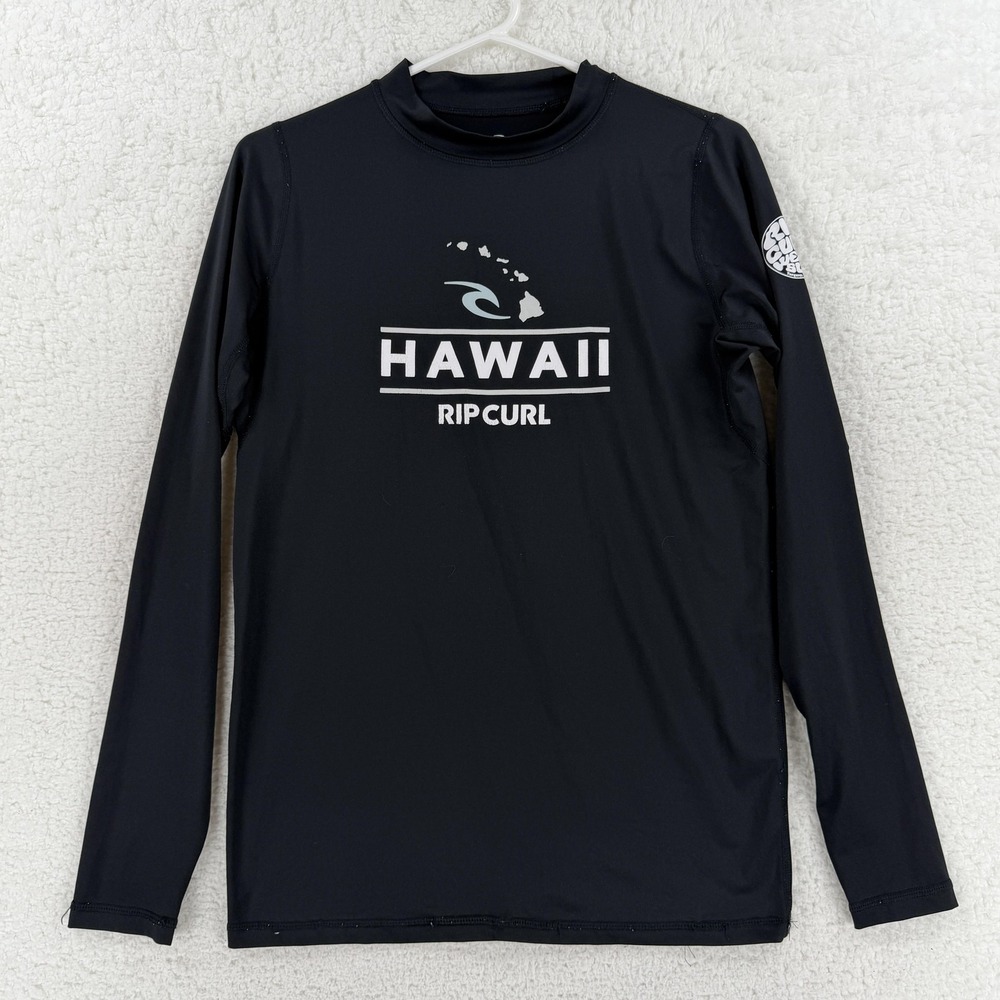 Rip Curl Men’s Black Hawaii Logo Rash Guard